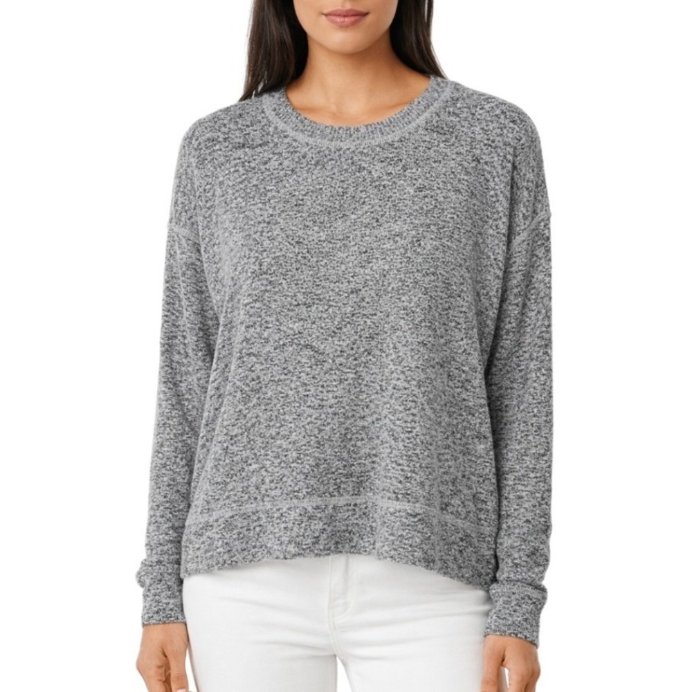 Lucky Brand Womens Grey Marl Knit Crew Neck Pullover Cozy Sweater Size Medium‎
